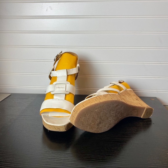 Franco Sarto White Strappy Wedge Sandals Size 9.5 - Picture 5 of 8